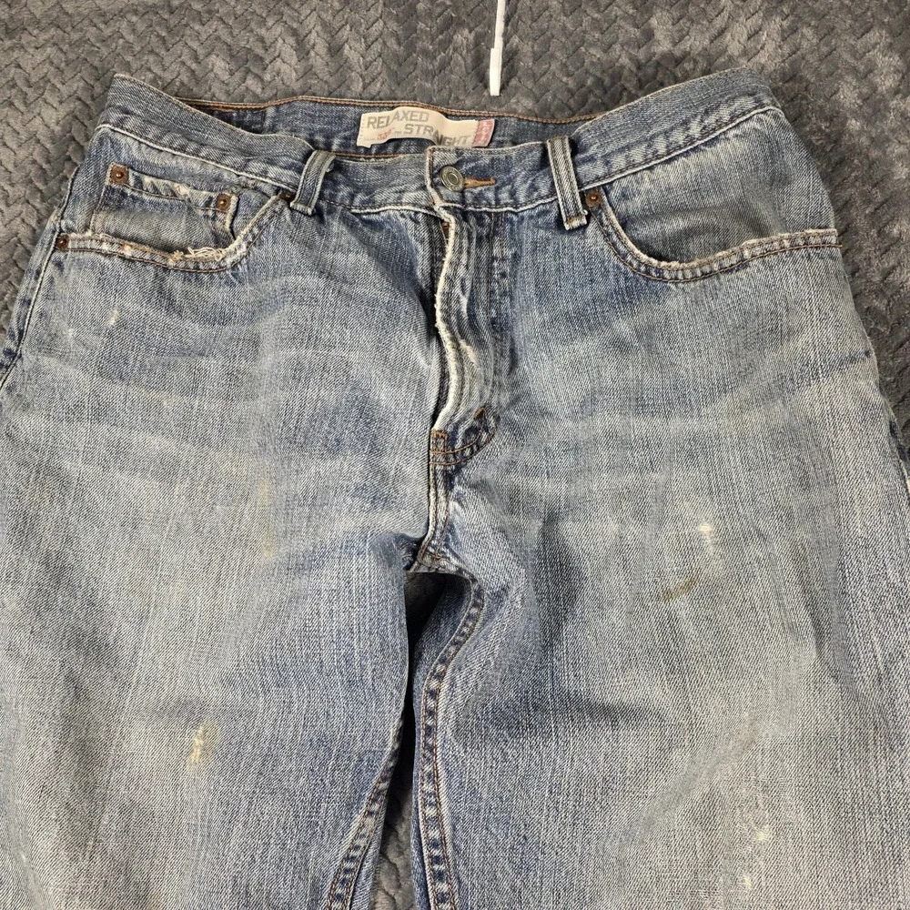 VTG Levis 559 Jeans Men's 32x34 Blue Relaxed Straight Fit Distressed Denim Y2K